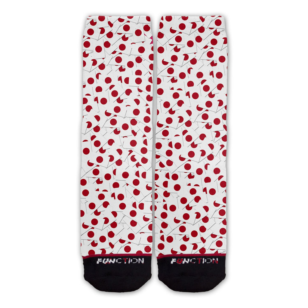 Function - Japanese Flag Repeating Pattern Fashion Sock