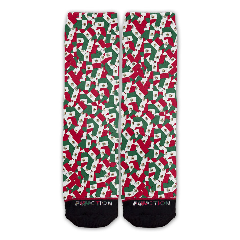 Function - Mexican Flag Repeating Pattern Fashion Sock