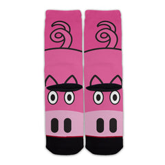 Function - Pink Pig Doodle Cartoon Farm Animal Unisex Crew Socks