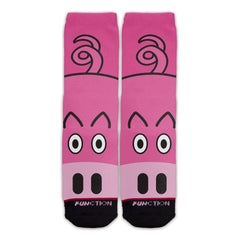 Function - Pink Pig Doodle Cartoon Farm Animal Unisex Crew Socks