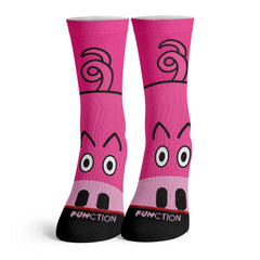 Function - Pink Pig Doodle Cartoon Farm Animal Unisex Crew Socks