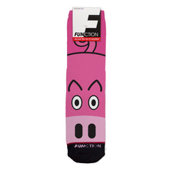 Function - Pink Pig Doodle Cartoon Farm Animal Unisex Crew Socks