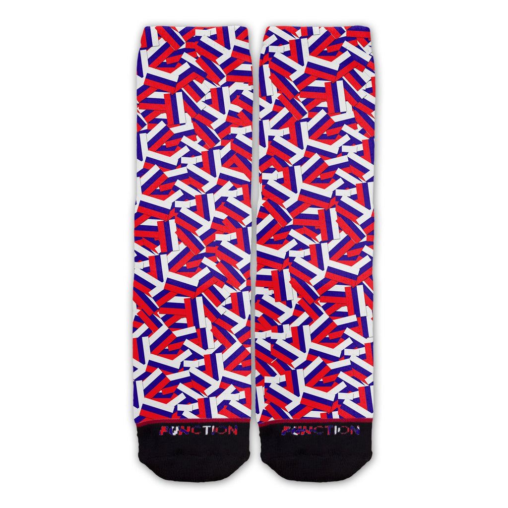 Function - Russian Flag Repeating Pattern Fashion Sock