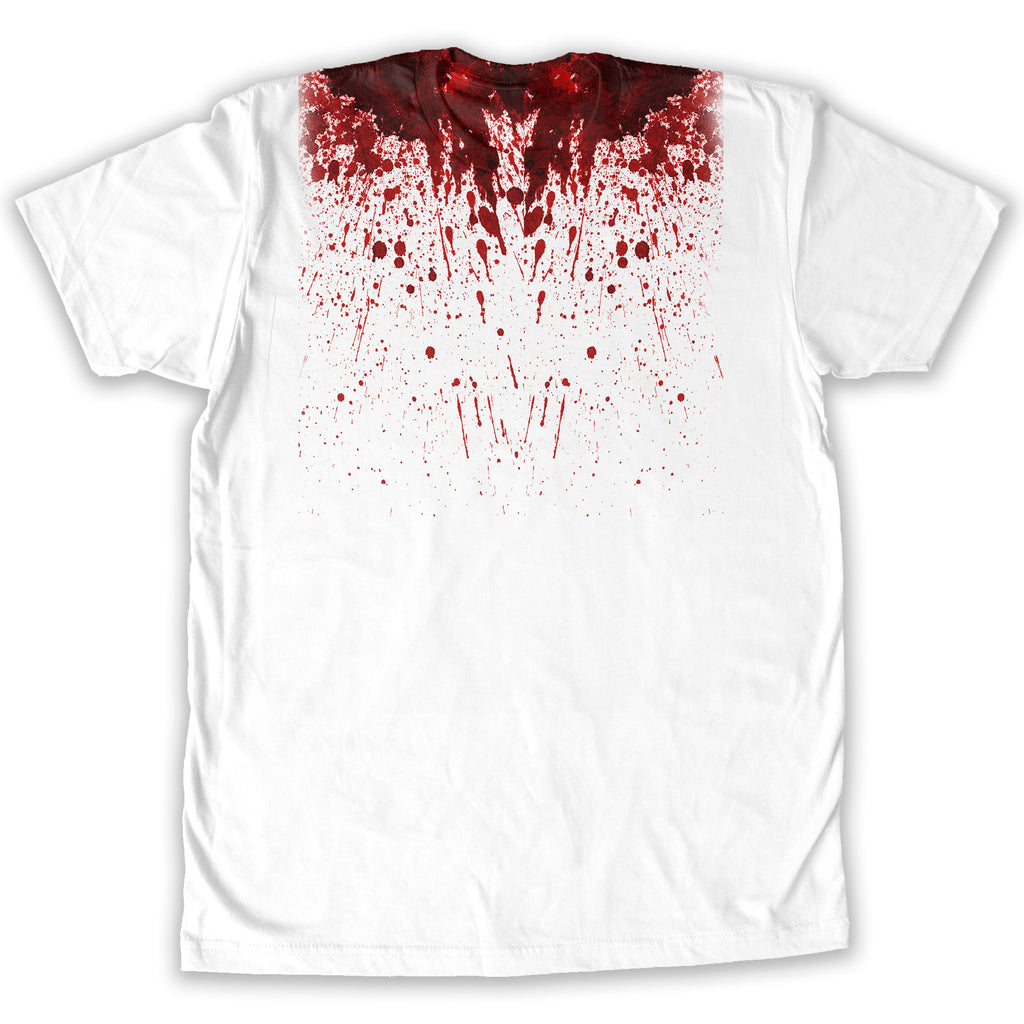Function - Blood Splatter Fashion White Function Men\'s T-Shirt Socks Costume Halloween –