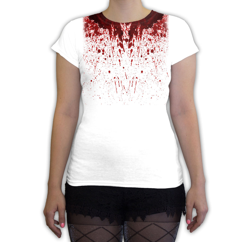 Function -  Blood Splatter Halloween Costume Women's Fashion T-Shirt White