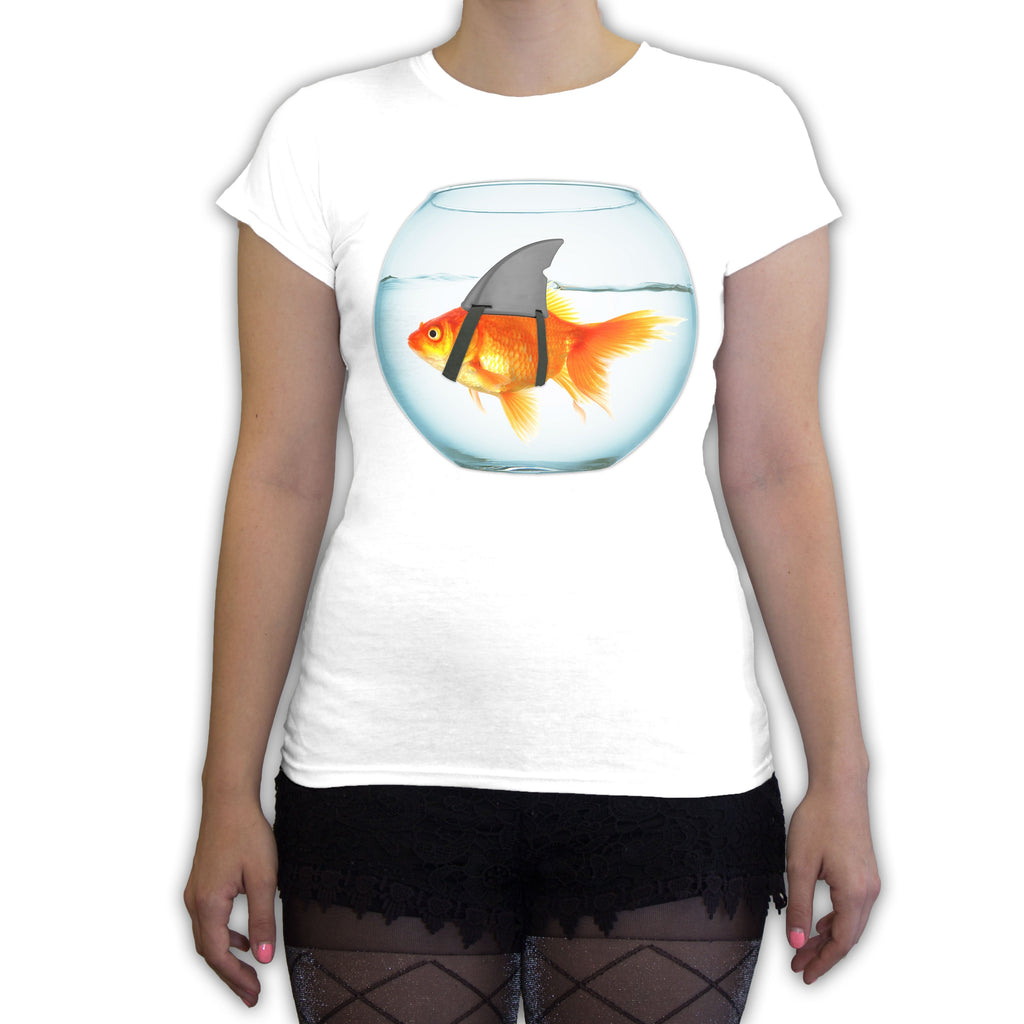 Function -  Goldfish Shark Women's Fashion T-Shirt White