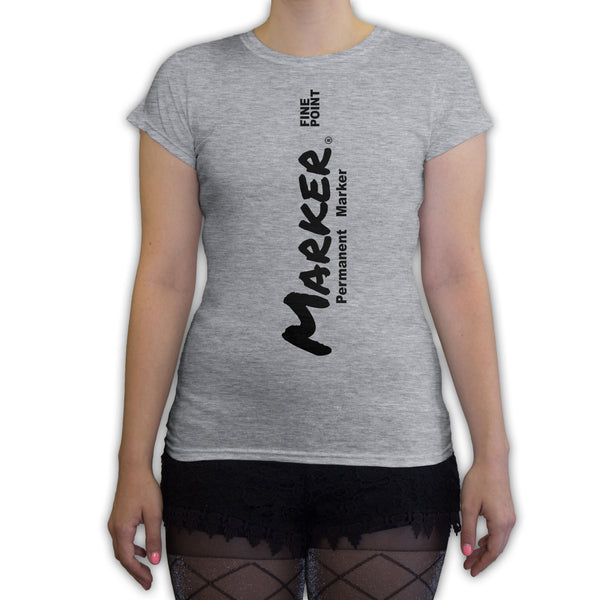 Function -  Permenant Marker Costume Women's Fashion T-Shirt Heather Grey