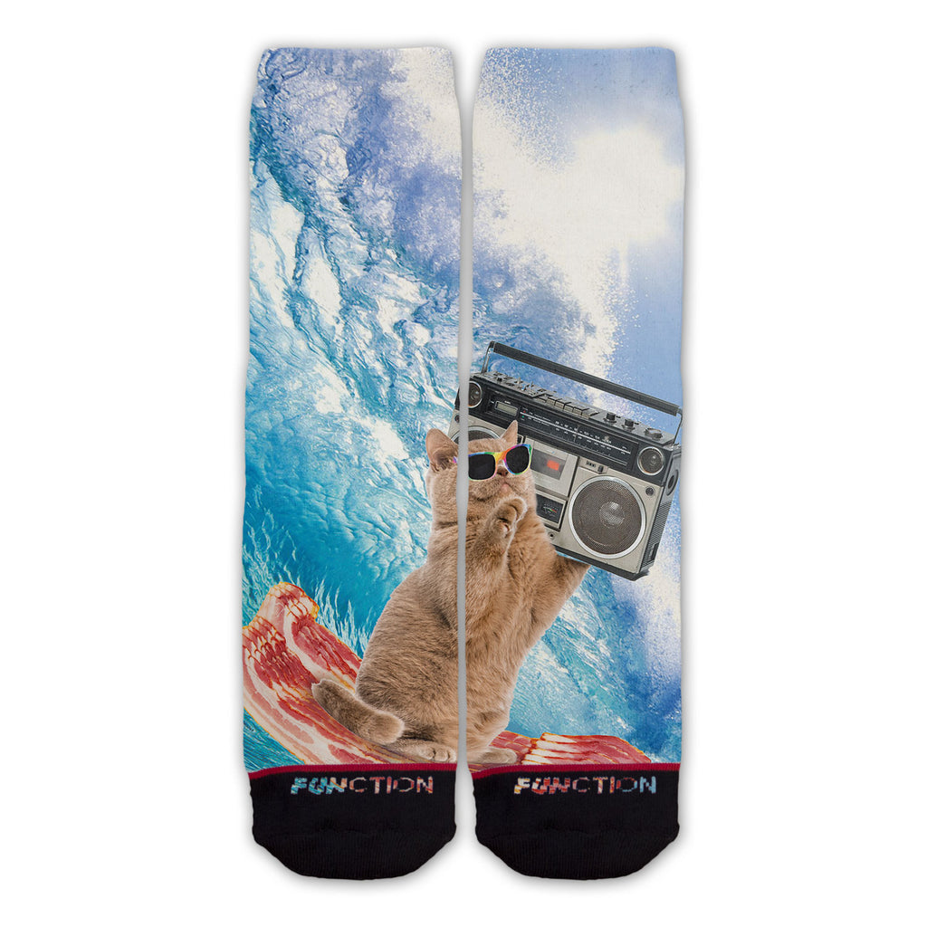 Function - Bacon Surfing Cat Fashion Socks
