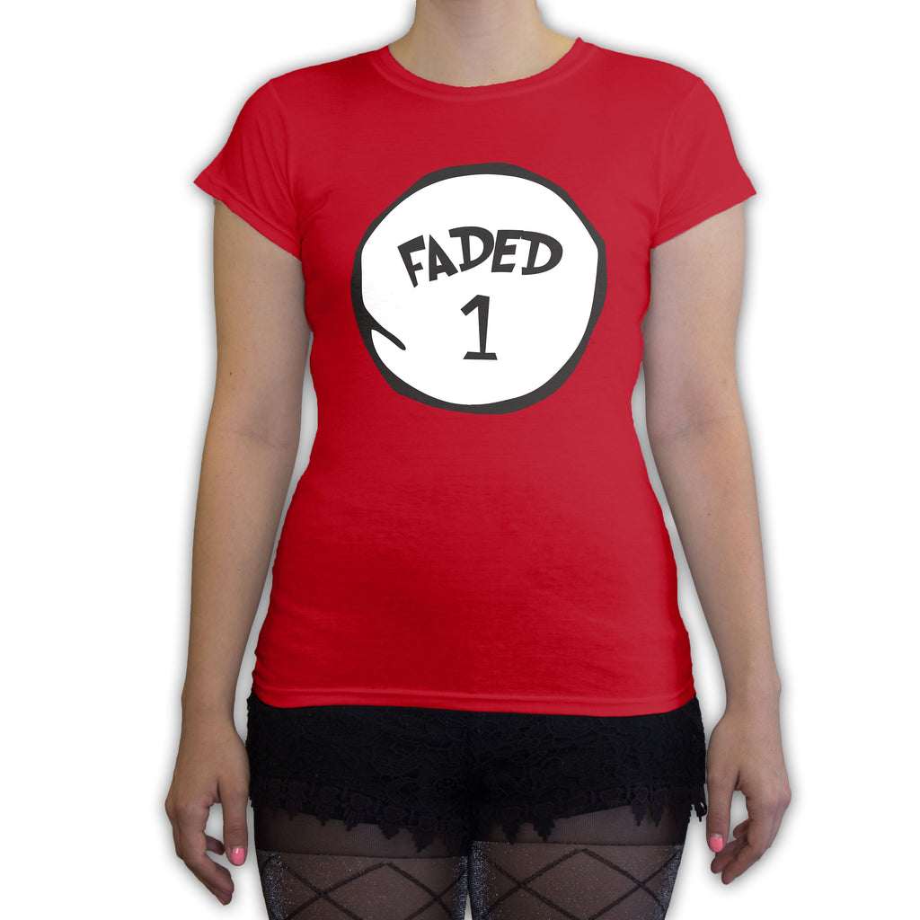 Function -  Faded 1 Halloween Costume Women's Fashion T-Shirt Red