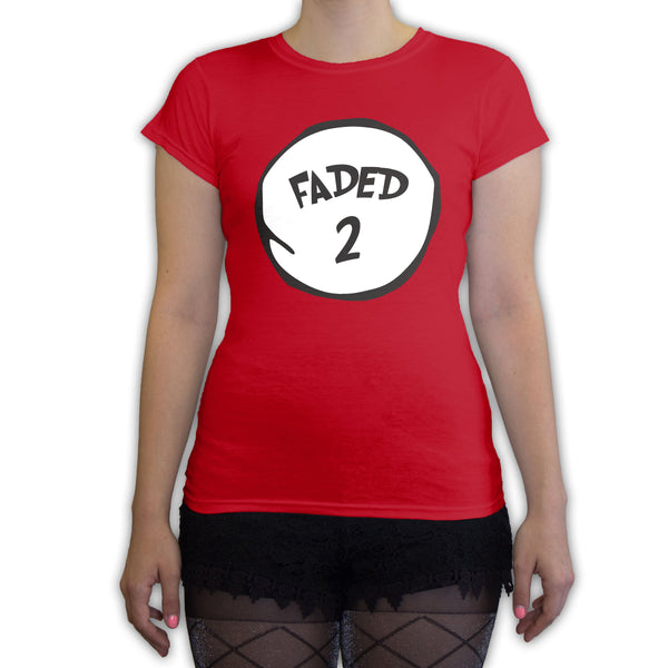 Function -  Faded 2 Halloween Costume Women's Fashion T-Shirt Red