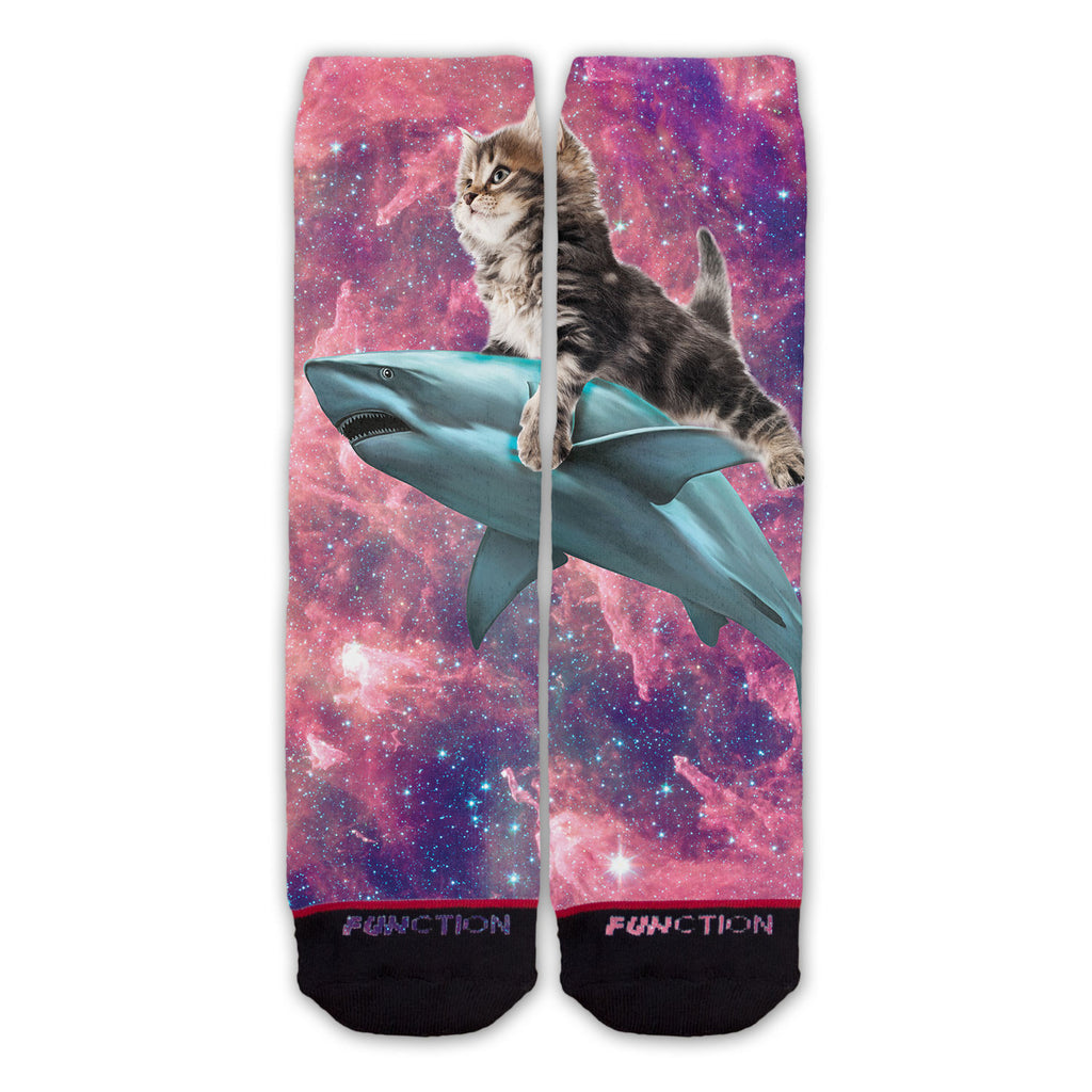 Function - Galaxy Cat Riding Shark Fashion Socks