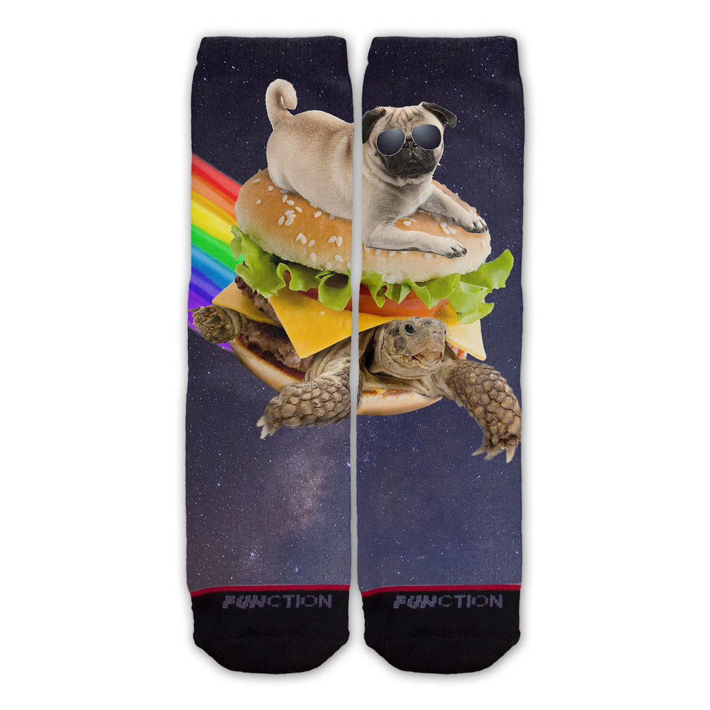 Function - Galaxy Pug Surfing Turtle Burger Fashion Socks