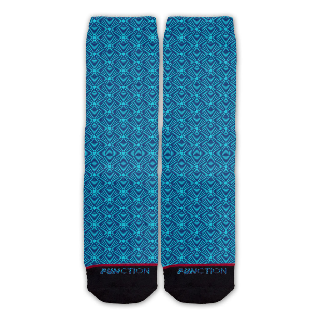 Function - Japanese Circle Wave Pattern Blue Fashion Sock