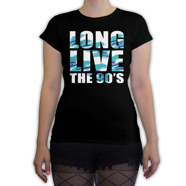 Function - Long Live The 90's Women's Fashion T-Shirt Black