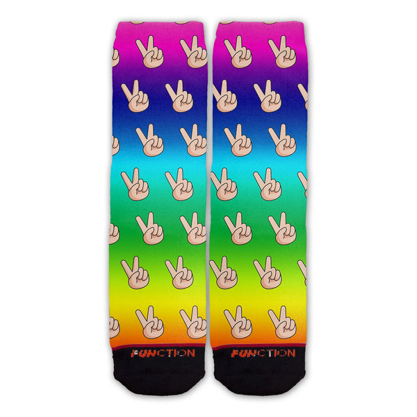 Function - Peace Sign Emoji Rainbow Fashion Sock