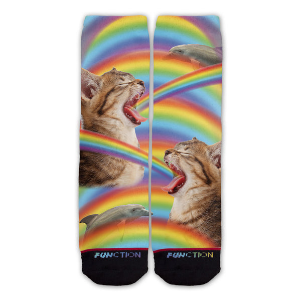 Function - Rainbow Puking Cat Fashion Socks