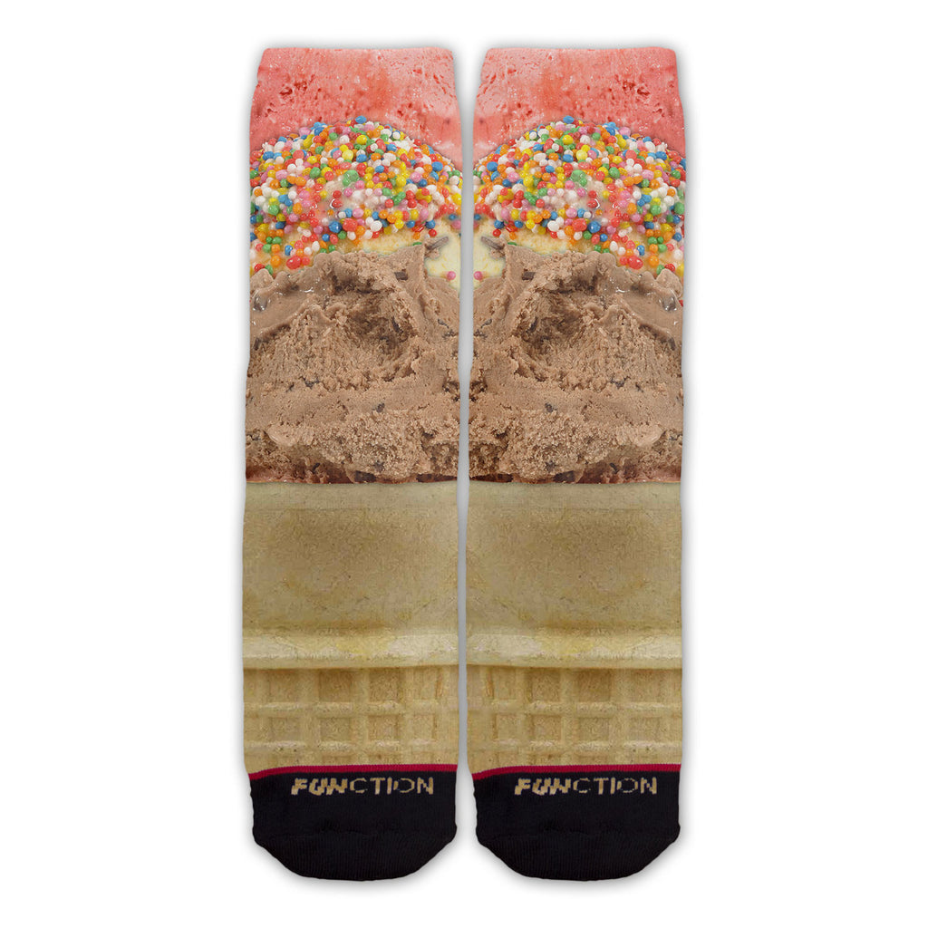 Function - Realistic Ice Cream Cone Fashion Sock