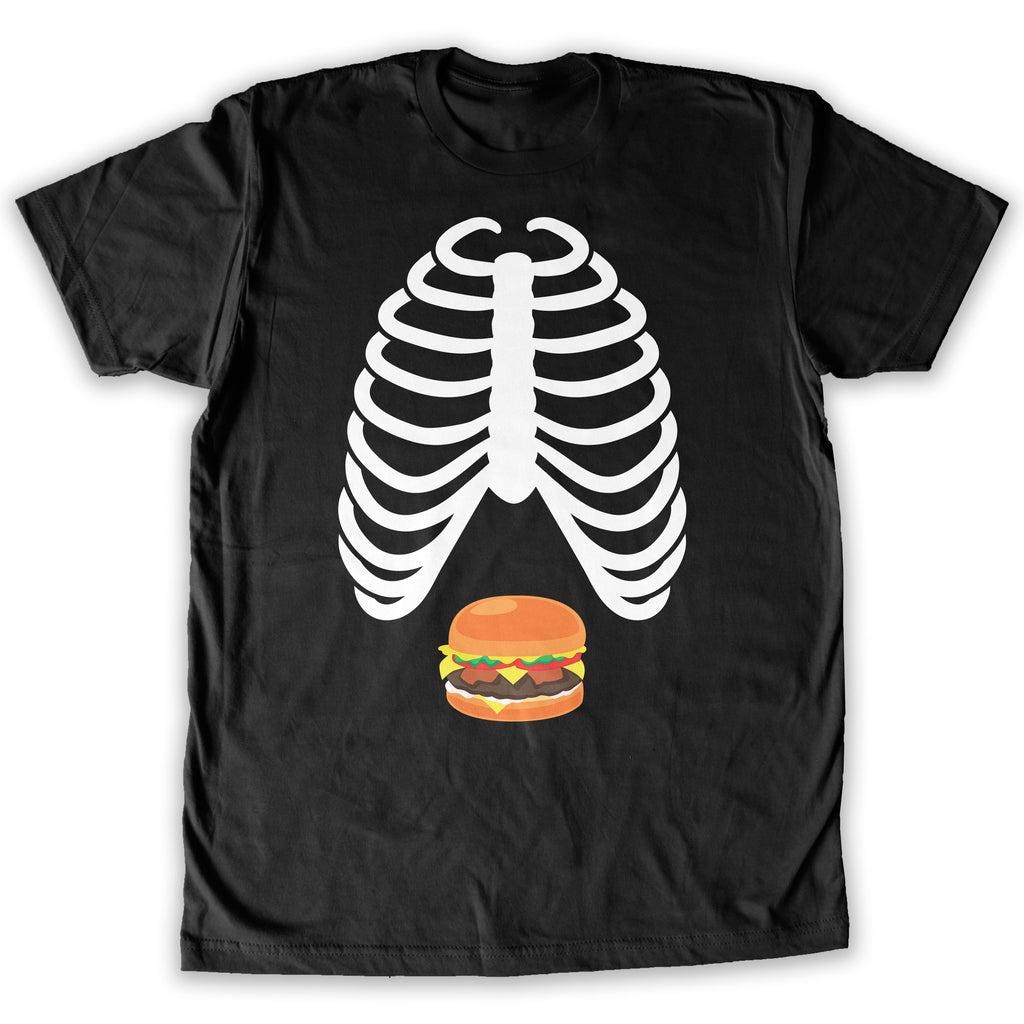 Function -  Skeleton Hamburger Costume Men's Fashion T-Shirt Black