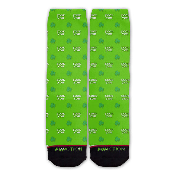 Function - St. Patrick's Day Fook You Shamrock Pattern Fashion Sock