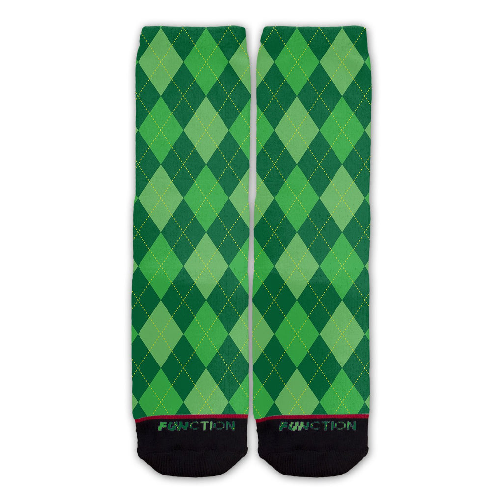 Function - St. Patrick's Day Green Argyle Pattern Fashion Sock
