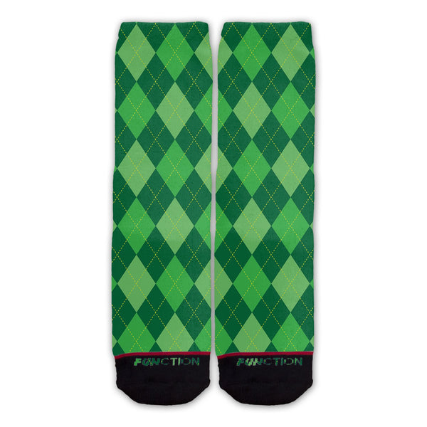 Function - St. Patrick's Day Green Argyle Pattern Fashion Sock