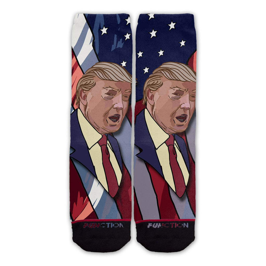 Function - Trump Cartoon Flag Fashion Socks