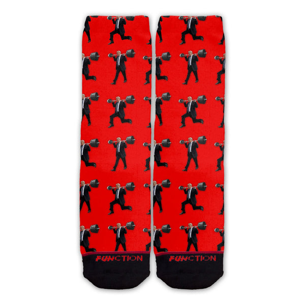 Function - Donald Trump Fist Pump Lunge Pattern Fashion Sock