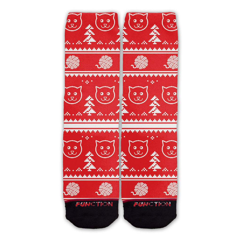 Function - Ugly Christmas 8 Bit Cat Socks
