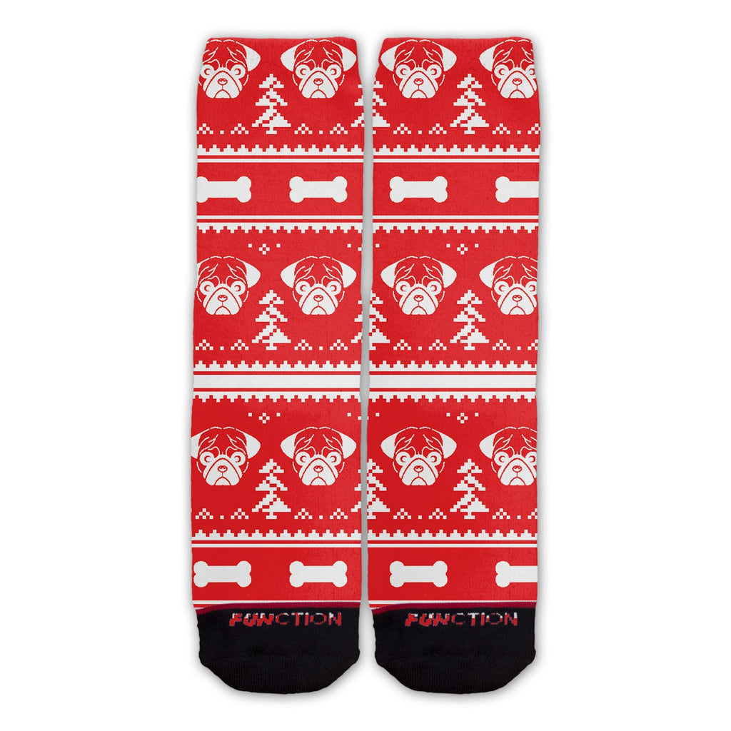 Function - Ugly Christmas 8 Bit Pug Socks