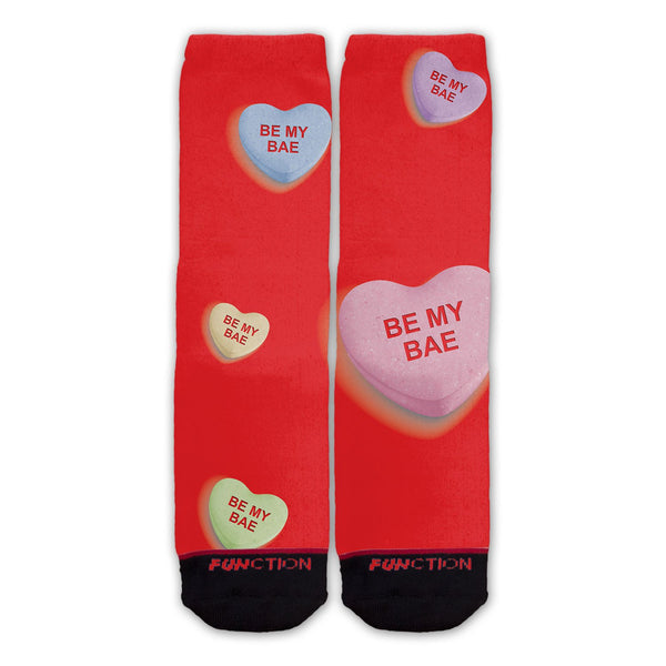 Function - Valentine's Day Big Candy Heart Be My Bae Fashion Socks