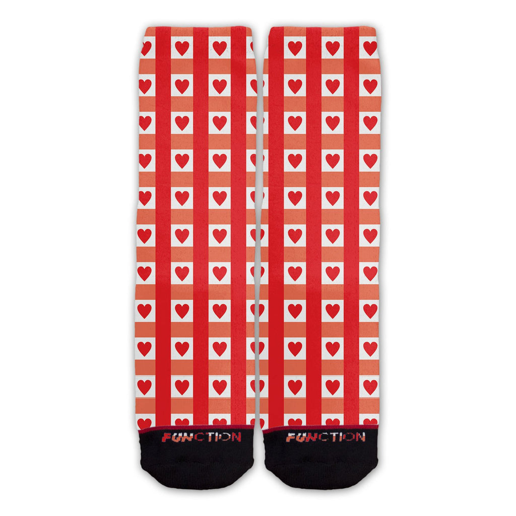 Function - Valentine's Day Gingham Heart Pattern Fashion Socks