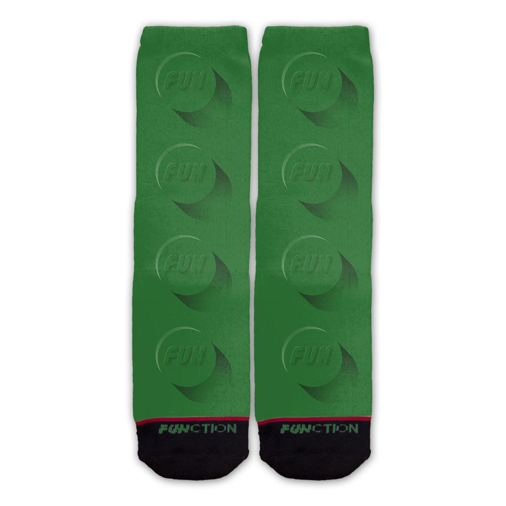 Function - Brick Toy Piece Green Fashion Socks