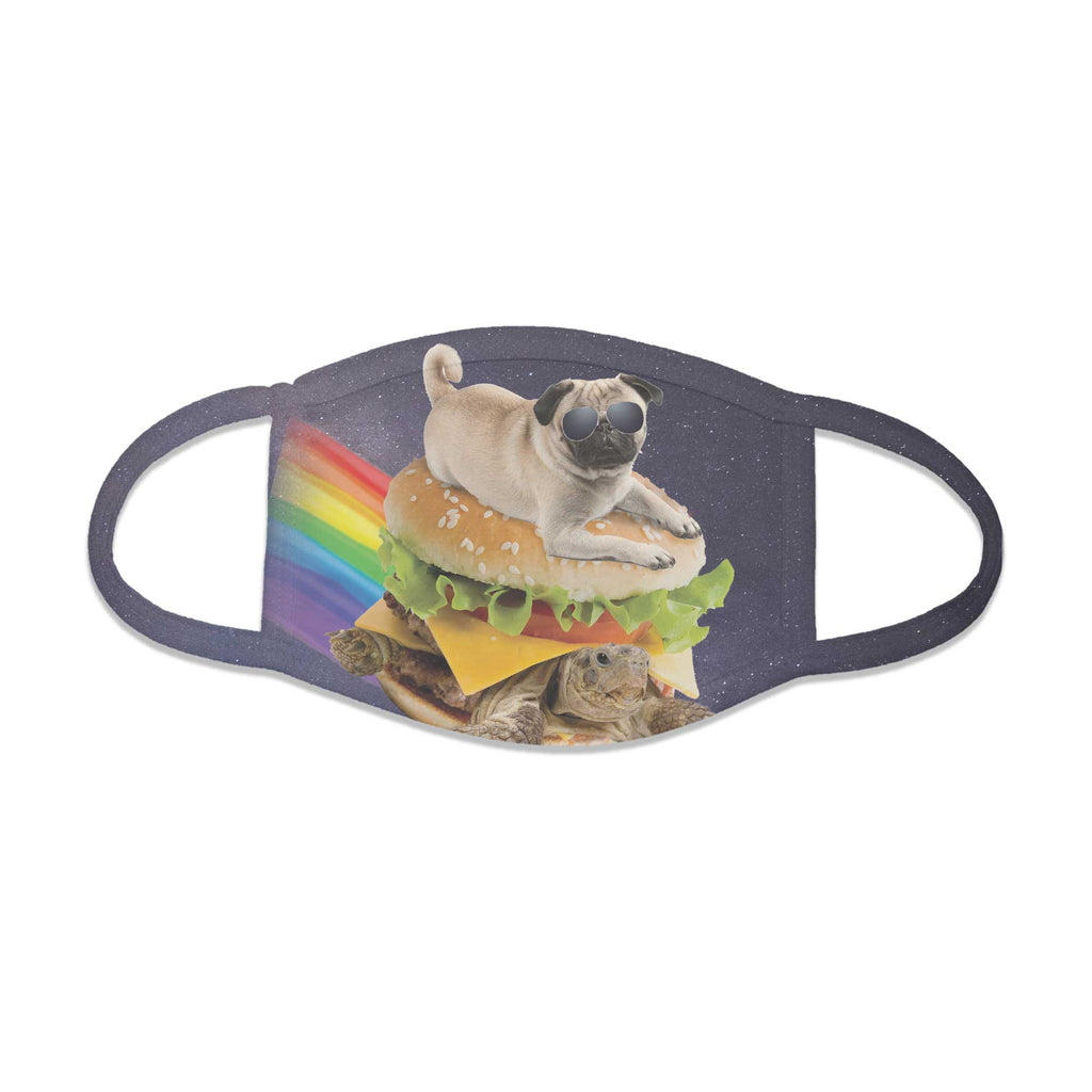 Function - Galaxy Pug Surfing Turtle Burger Breathable Reusable Washable Face Cover Mask
