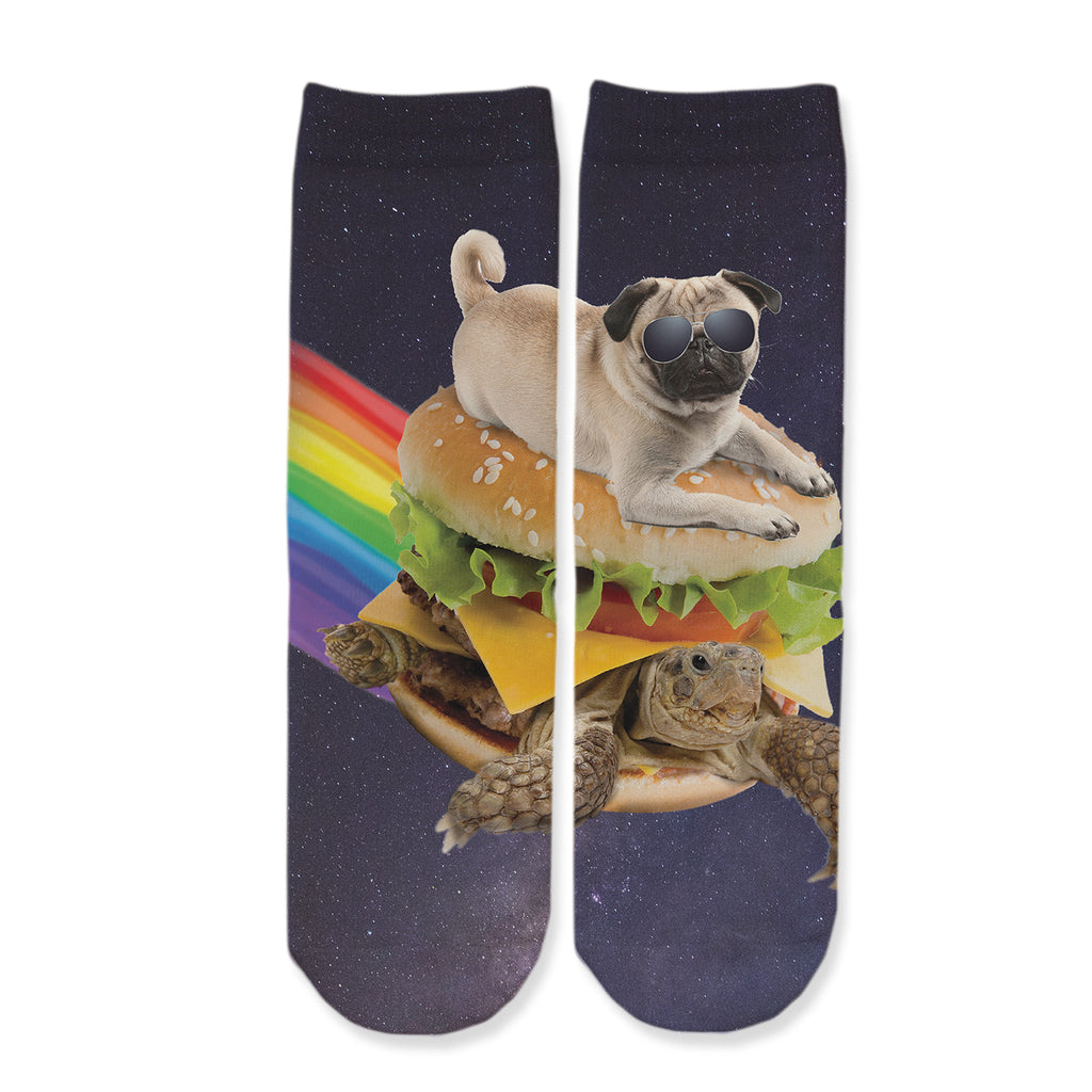 Function - Kids Galaxy Pug Surfing Turtle Burger Youth Boys Girls Children Fashion Socks