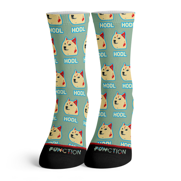 Function - HODL Doge Coin Pattern Socks