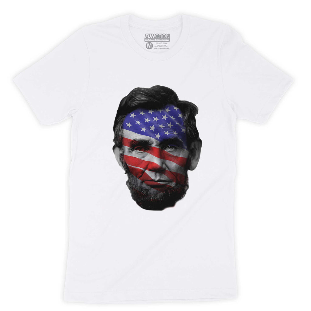 Function - Juneteenth Holiday Abe Abraham Lincoln Patriotic USA American Flag Head T-Shirt