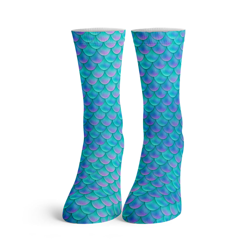 Function - Kids Mermaid Holographic Tail Pattern Fashion Socks Scales Rainbow