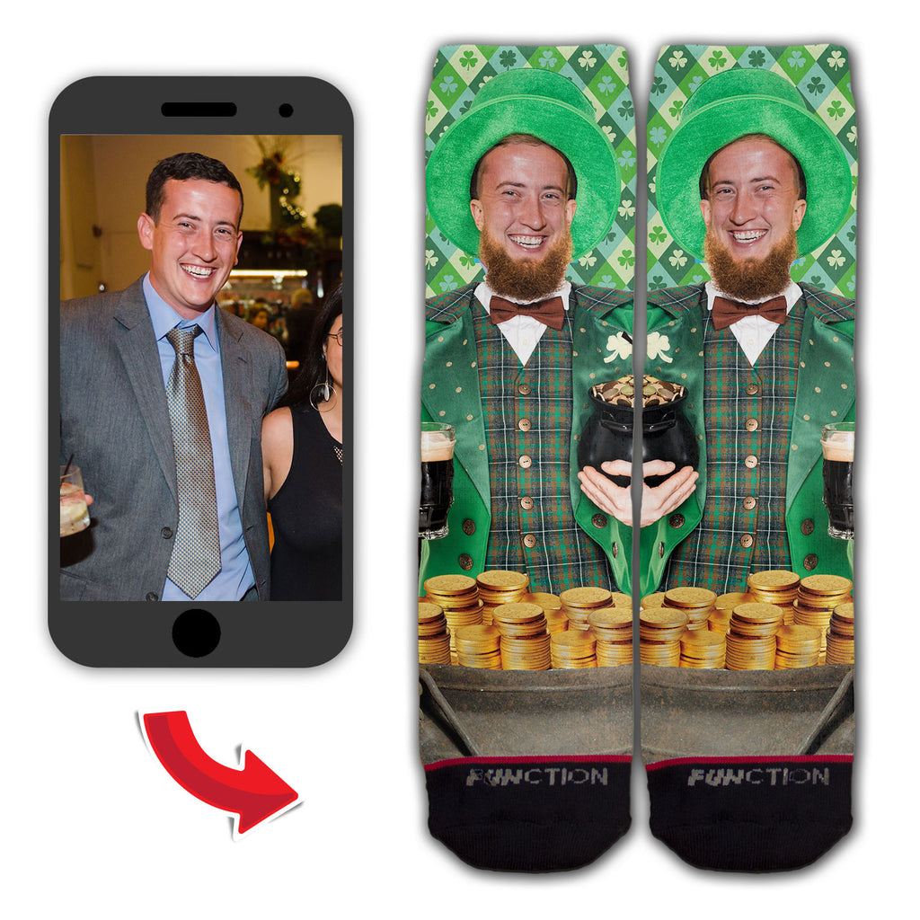 Custom St. Patrick's Day Leprechaun Fashion Sock