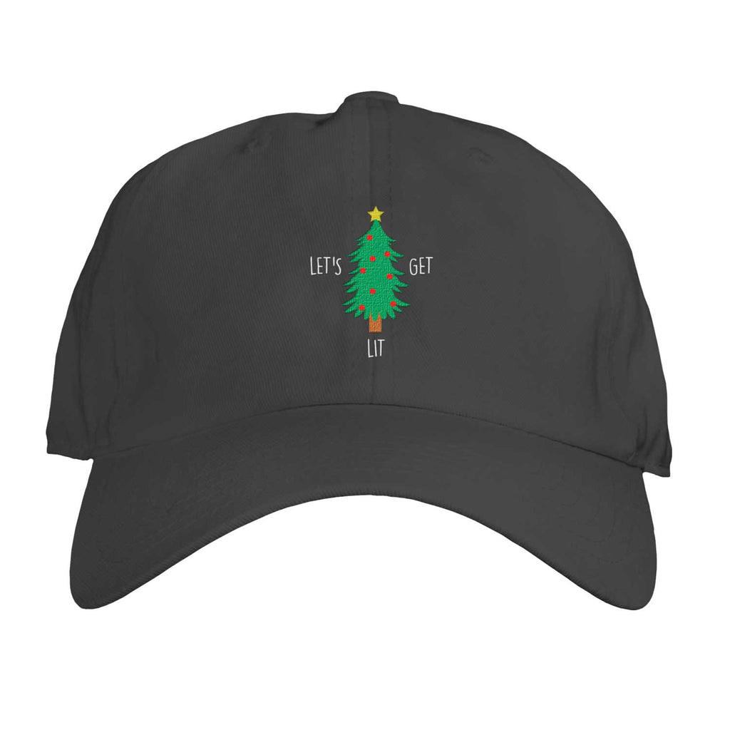 Function - Let's Get Lit Funny Christmas Xmas Tree Novelty Dad Hat Adjustable One Size Unisex