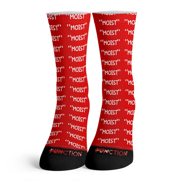 Function - Moist Text Repeating Pattern Adult Socks