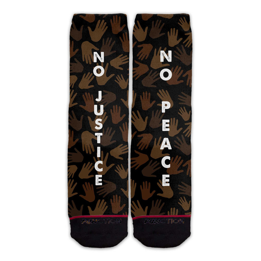 Function - No Justice No Peace Hands Pattern BLM Black Lives Matter Tall Crew Socks