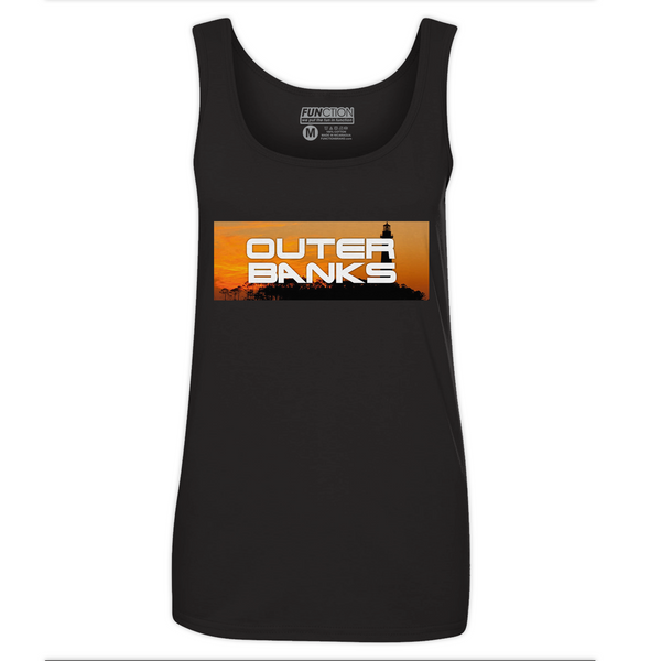 Function - Outer Banks Sunset Text Show Pogue Ocean Sea Turtle Tourist Women's Tank Top