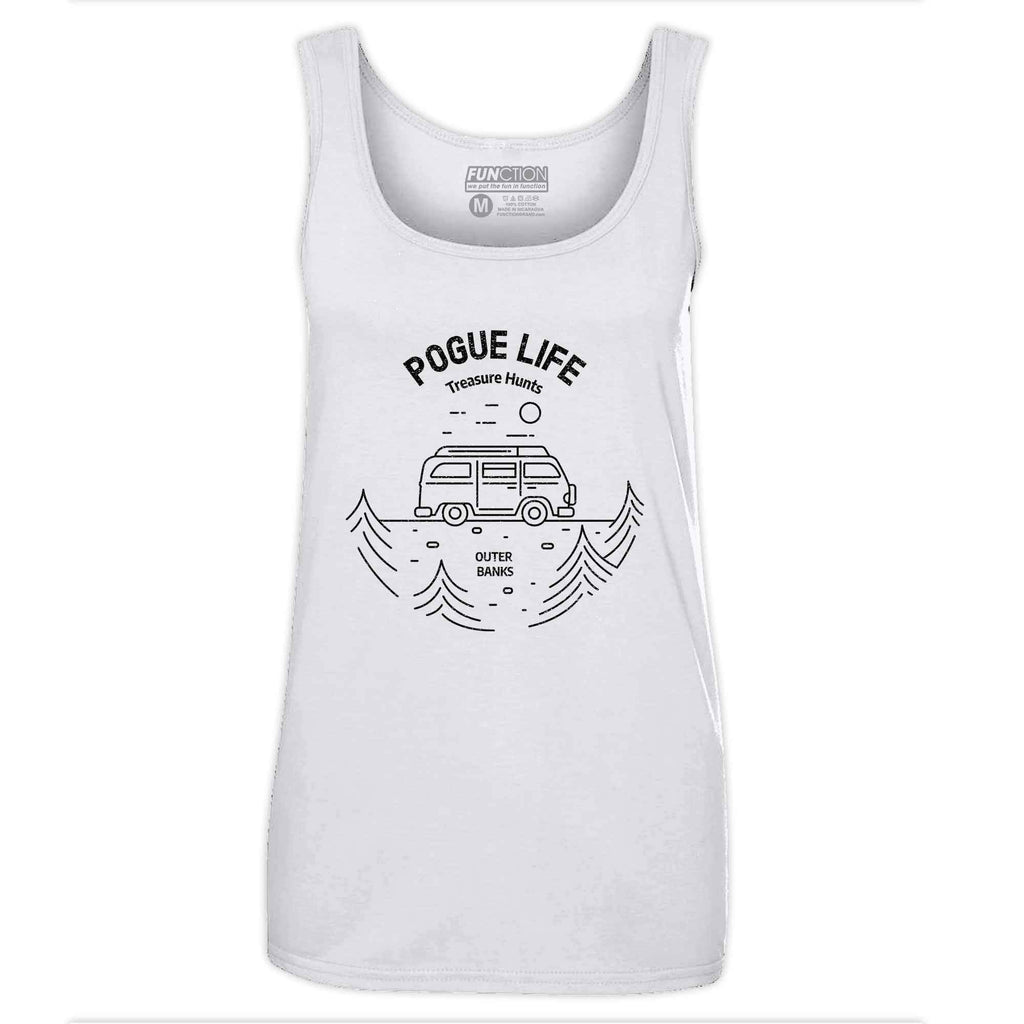 Function - Outer Banks Pogue Life Treasure Hunt Gold Vintage Bus and Trees Womens Tank Top