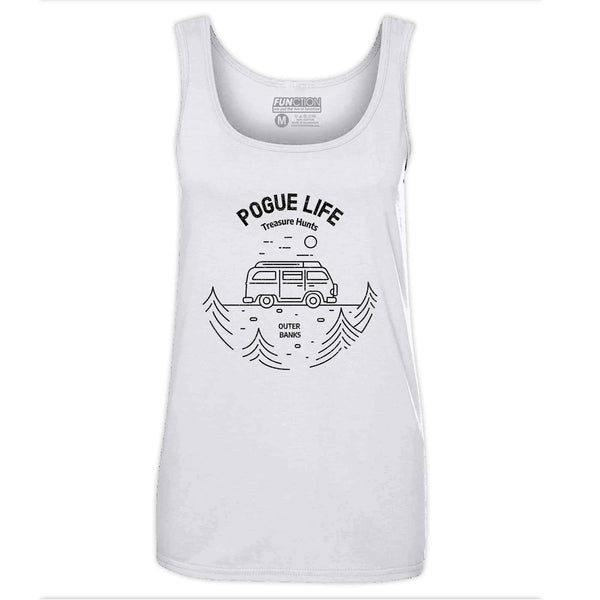 Function - Outer Banks Pogue Life Treasure Hunt Gold Vintage Bus and Trees Womens Tank Top