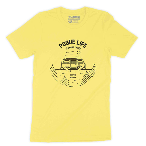 Function - Outer Banks Pogue Life Treasure Hunt Gold Vintage Bus and Trees T-Shirt