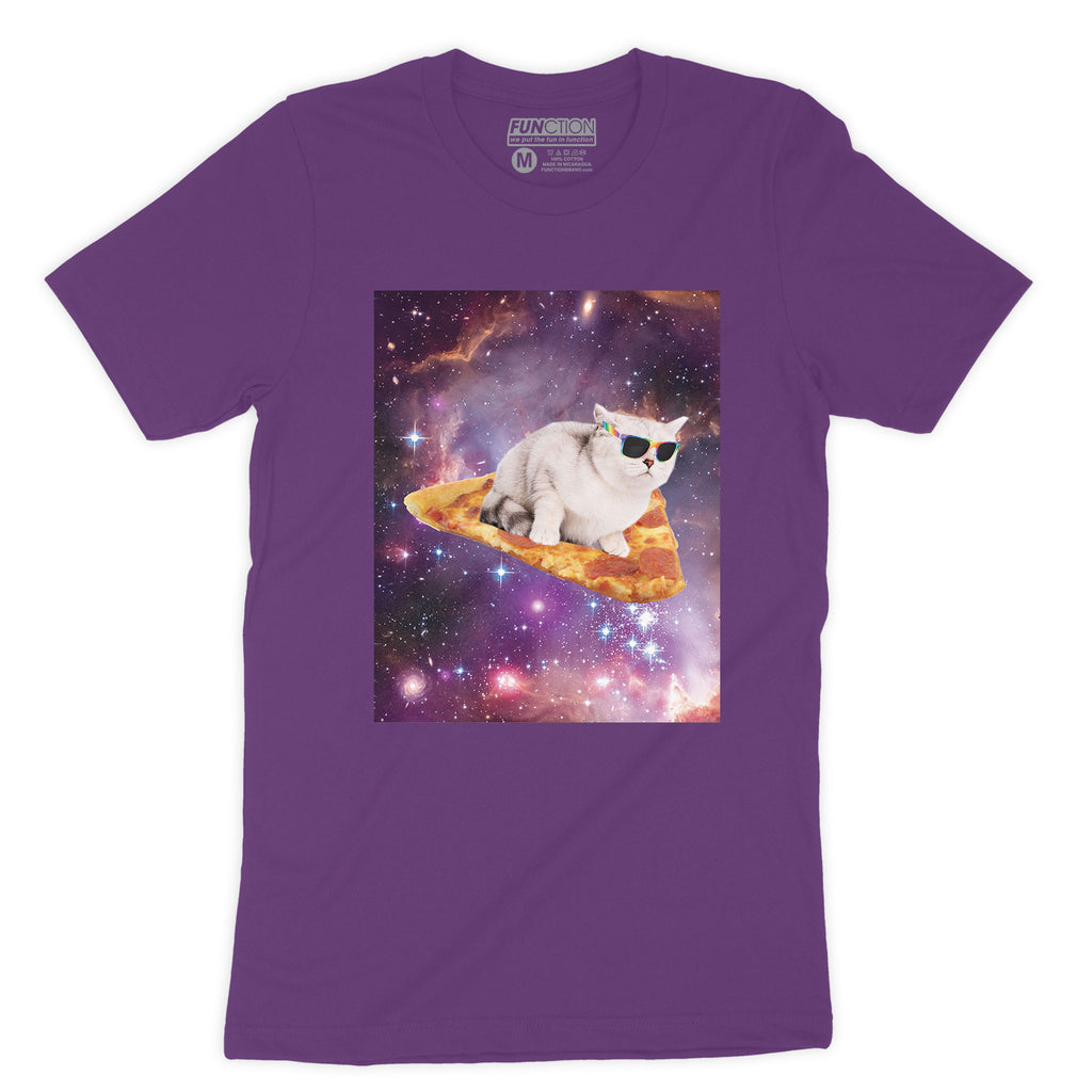 Function - Pizza Galaxy Cat Surfing Men's Fashion T-Shirt