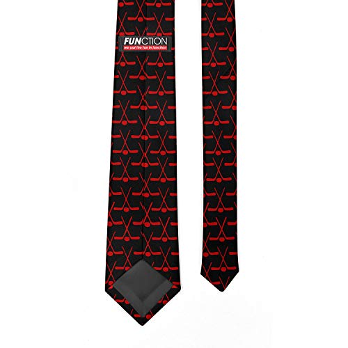 Function - Men's Crossed Hockey Sticks Neck Tie Black/Red