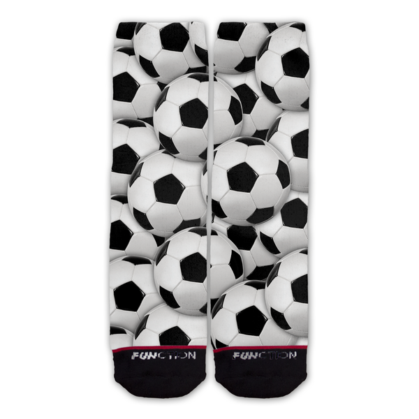 Function - Sports Soccer Football Balls Pattern Euro Athletic Team Goal Stripe Novelty Fashion Socks