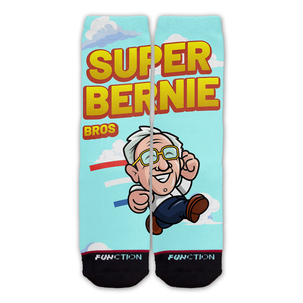 Function - Super Bernie Bros Video Game Democrat Fashion Socks Gamer Princess Mario