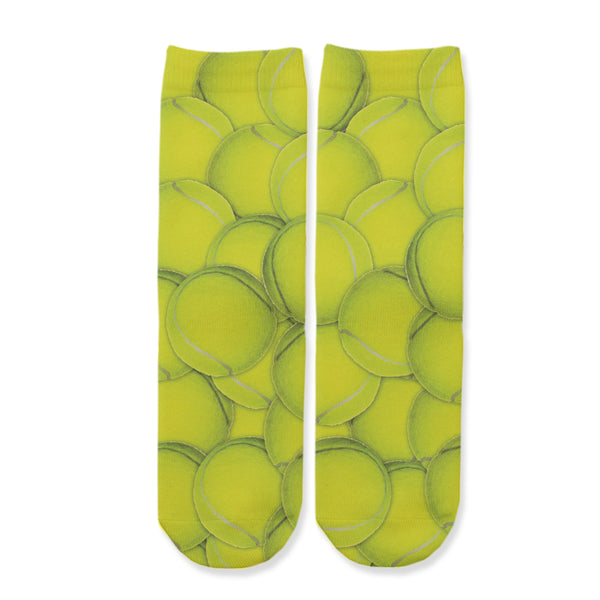 Function - Kids Tennis Ball Pattern Sports Racket Court Felt Youth Boys Girls Children Fashion Socks